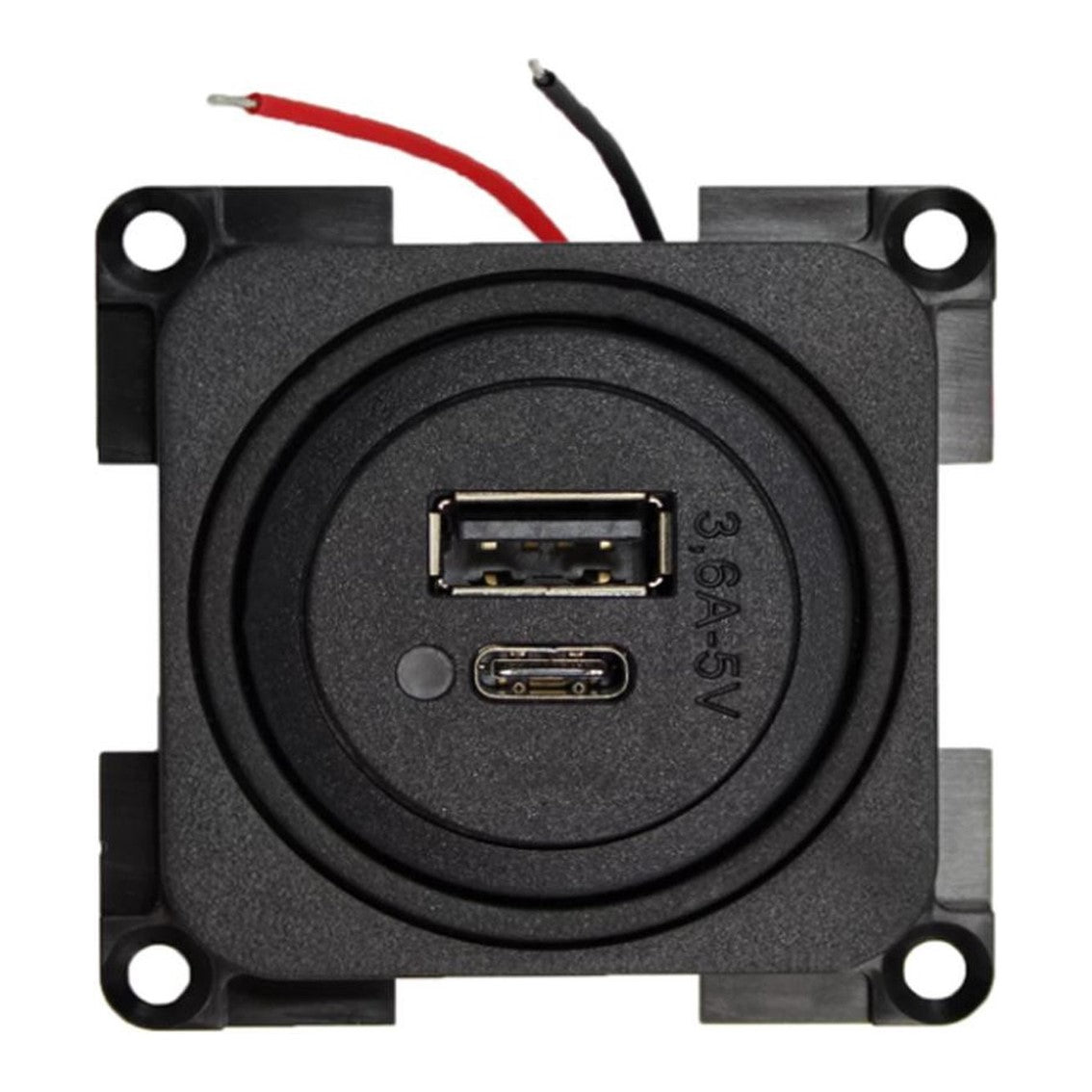 Presto wandcontactdoos USB A/C - 12V - Zwart